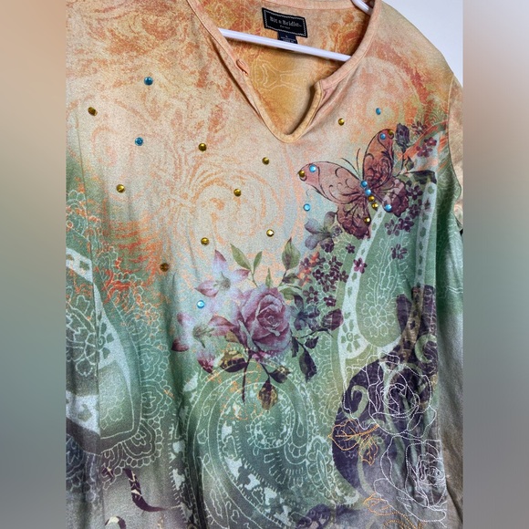 Y2k Boho Top with rhinestones - Picture 3 of 4